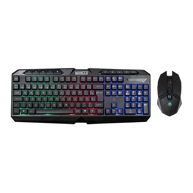 Kit Teclado e Mouse Gamer Mancer Krinius V2, Rainbow, 6400DPI, ABNT2 — Informática