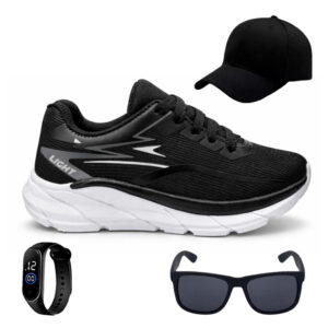 Kit Tênis Infantil Casual Diário Ideal para Escola para Meninos Boné