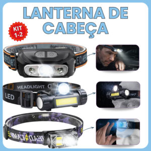 Lanterna para cabeça LED de Alta Potência Lumens 3 em 1 Luminária