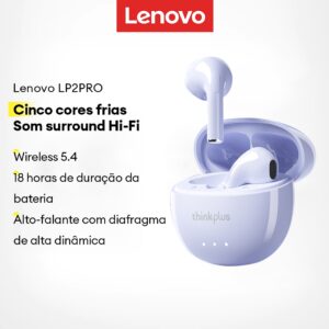 Lenovo LP2 Pro Fone De Ouvido Bluetooth HD Som Smart Touch Longa Vida — Áudio e Fones