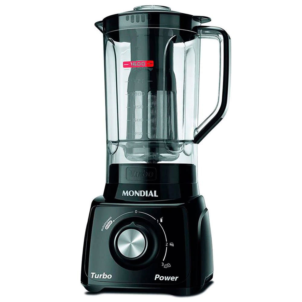Liquidificador Turbo Power FB Copo San Cristal 3 Velocidades Mondial