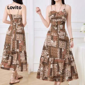 Lovito Férias Vestido Feminino de Estilo Nacional para primavera — Moda Feminina