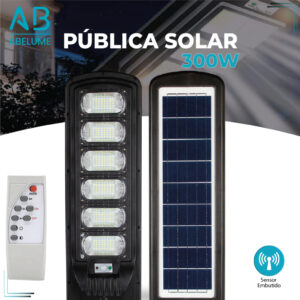 Luminária Solar Led 300W Pública Rua Poste Prova D’água Com Sensor