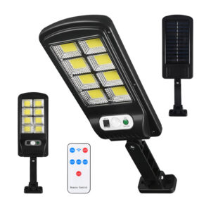Luminária Solar Poste Rua Refletor 200W Sensor Movimento Prova D’