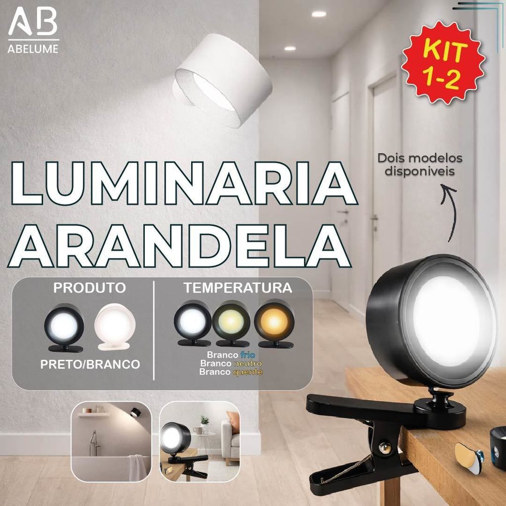 Luminária Spot Led 8W Arandela Luz de Parede 3 Tons de Luz — Decoração