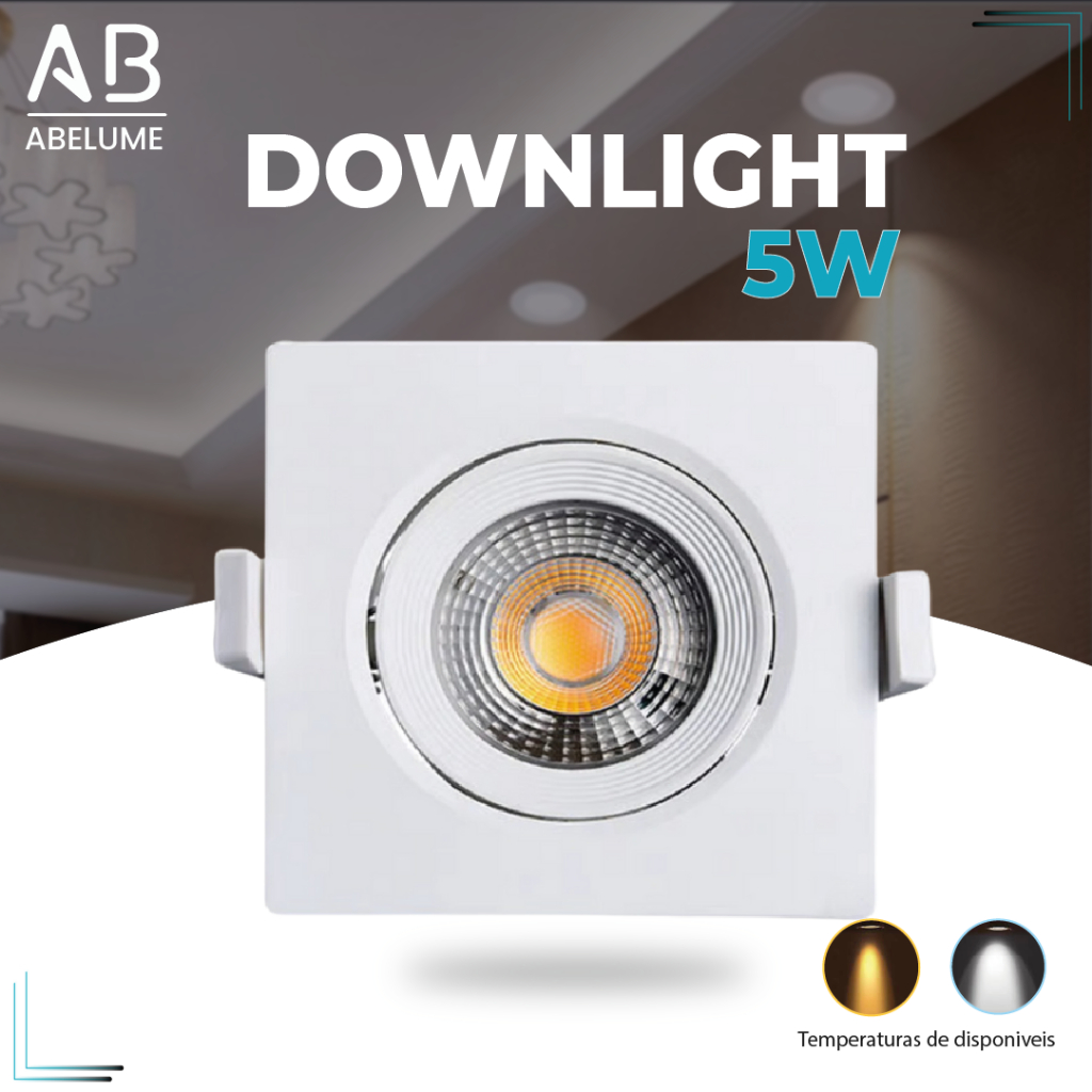 Luminária Spot Led Quadrado Direcionável 5W Embutir Gesso Teto Branco — Decoração