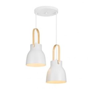 Lustre Luminária Pendente Cônico Duplo Foco 19cm Elgin