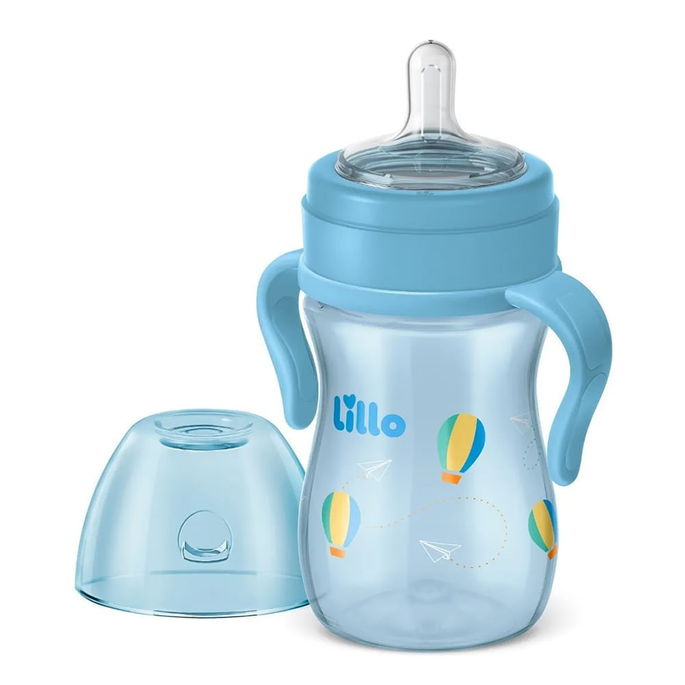 Mamadeira Lillo Evolution com Alça 6+ Meses Menino 240ml