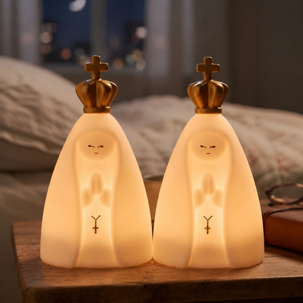 Mini Luminária Abajur de Mesa Santinha Nossa Senhora Aparecida — Decoração