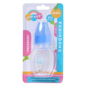 Mini Mamadeira New Baby Chuquinha Bico Pvc Decorada Azul 60ml — Alimentação Infantil