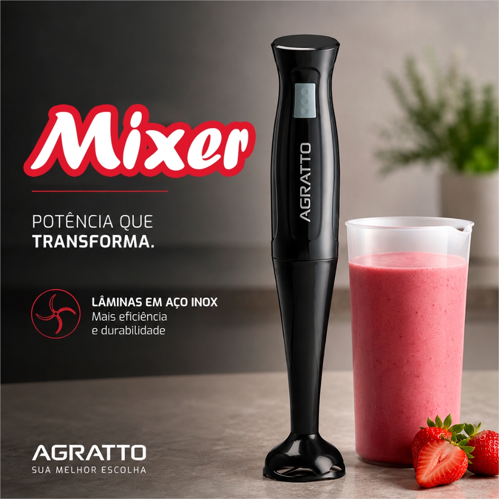 Misturador Elétrico Turbo Mixer Elétrico Liquidificador Potente — Eletroportáteis
