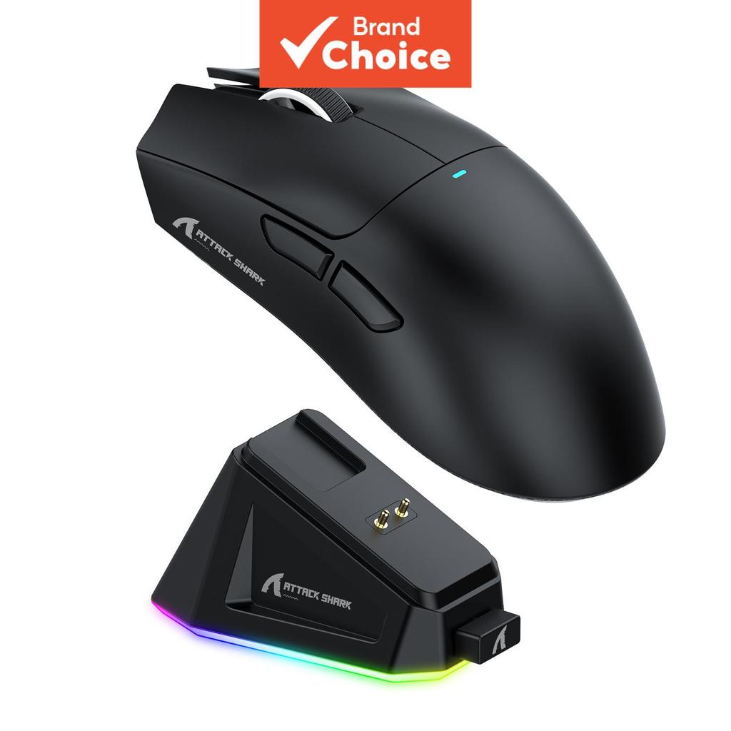Mouse Gaming Sem Fio Attack Shark 22.000 DPI, RGB, 63 g ultraleve — Informática