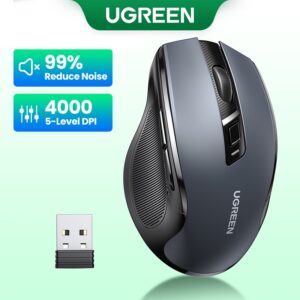 Mouse Sem Fio Ugreen 6 Botões Silenciosos 2.4G Com Mini Receptor USB