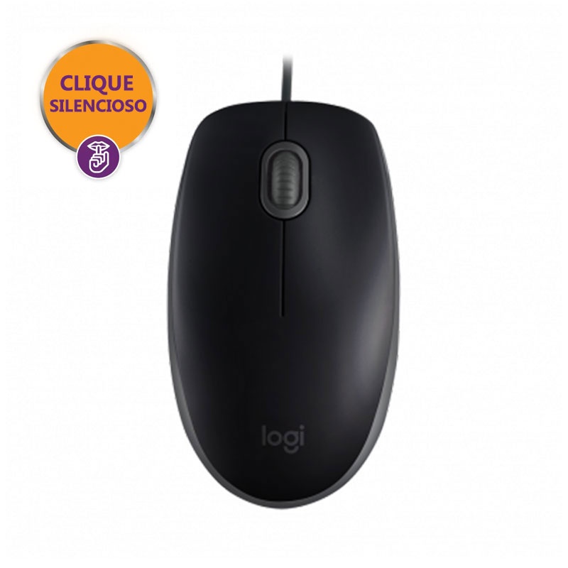 Mouse USB Silent óptico preto Logitech — Informática