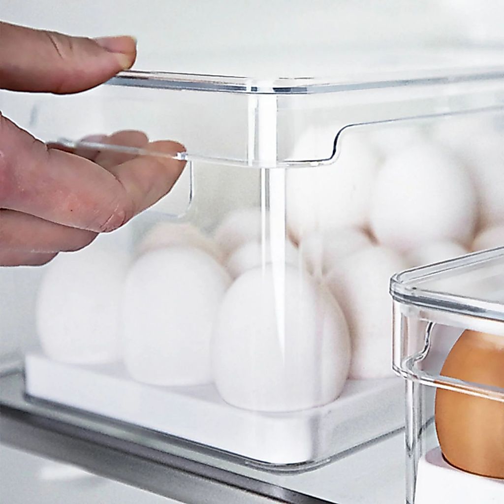 Organizador de ovos com tampa 14, 21 e 36un Linha Clear Fresh OU — Organização