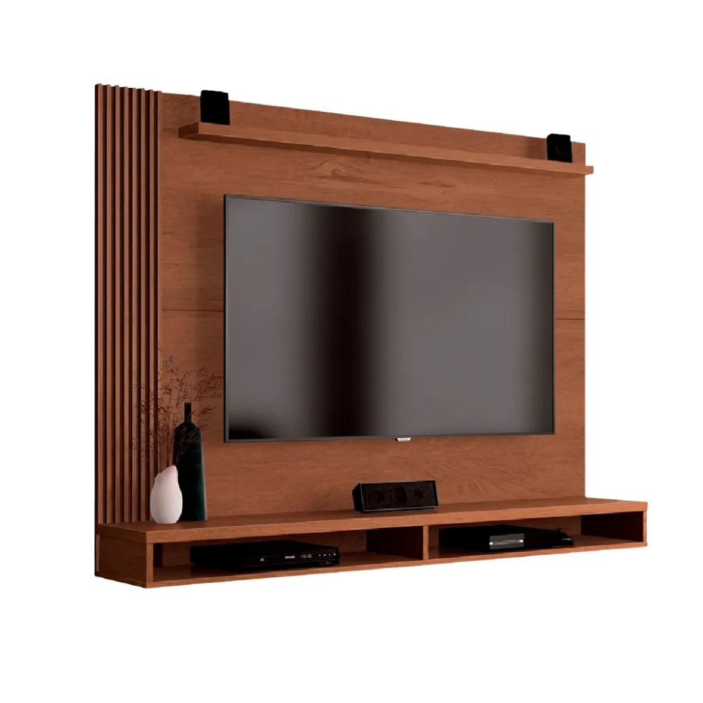 Painel Para Tv Até 50 Polegadas Dijon Ripado C Prateleira — Móveis