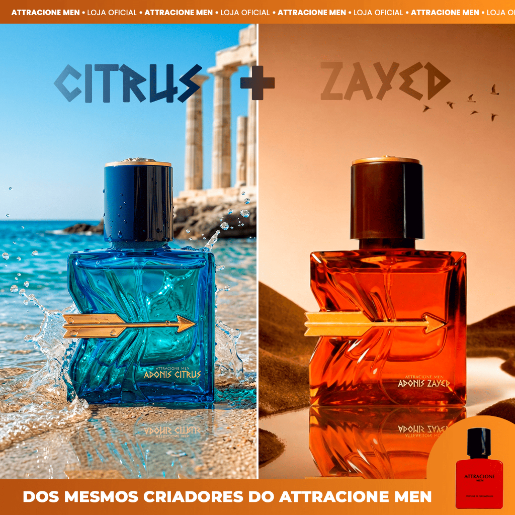 Perfume Attracione Men Kit Adonis Zayed e Adonis Citrus- Lançamento — Perfumes