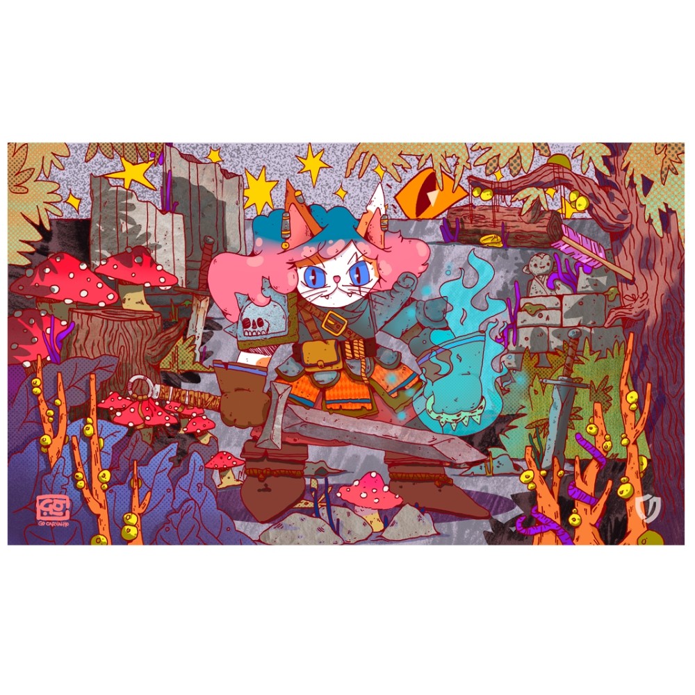 Playmat Felidar Piromante Central Acessórios 61X35,5CM Arte Proteção — Informática