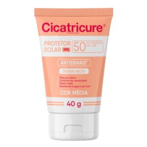 Protetor Solar Cicatricure Antissinais Cor Media 2 Toque Seco 40g