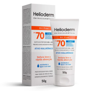 Protetor Solar Facial Helioderm Oil Free 3 em 1 Fps 70 Sem Cor 50g