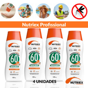 Protetor Solar FPS60 Nutriex Com Repelente Kit 4 Unidades 120ml Uso