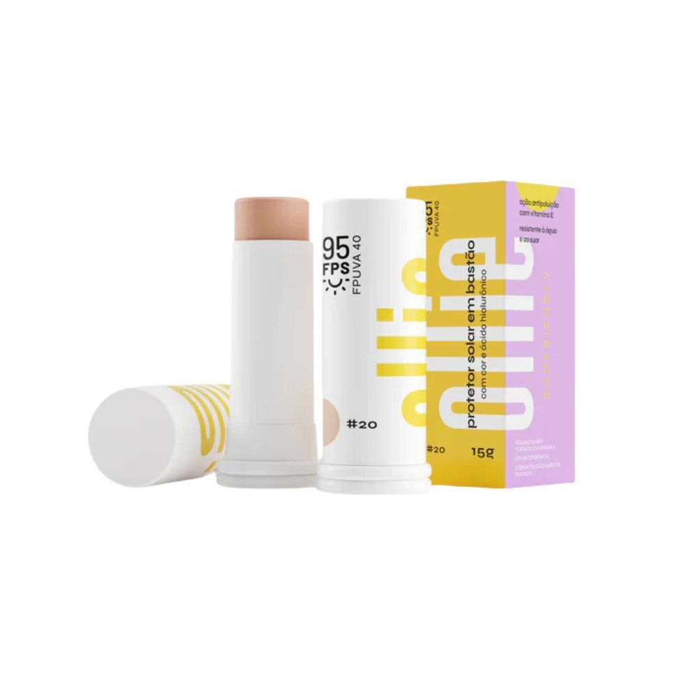 Protetor Solar Ollie com Cor #20 Bastão 15g — Skincare