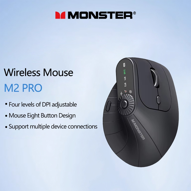 Rato Monster M2 Pro Wireless Mouse 2.4G Compatível Com Bluetooth — Informática