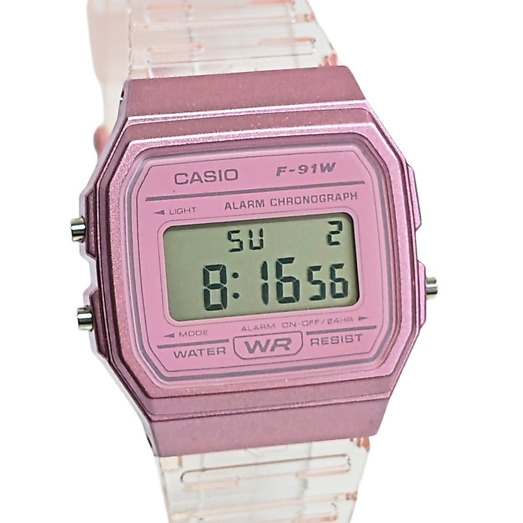 Relógio Casio Digital Feminino Transparente Rosa — Relógios e Óculos
