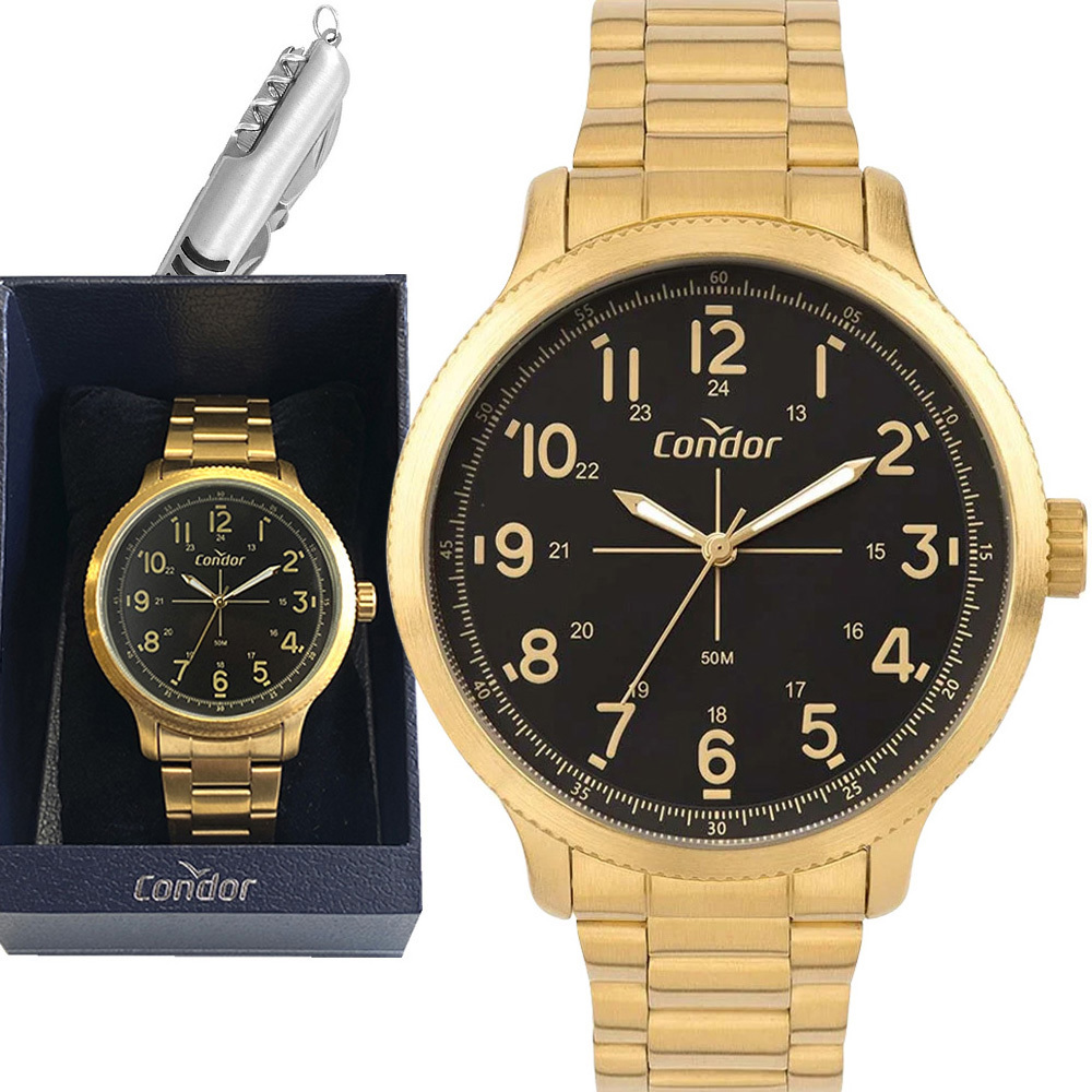 Relógio Masculino Dourado Condor Original Com Garantia — Relógios e Óculos
