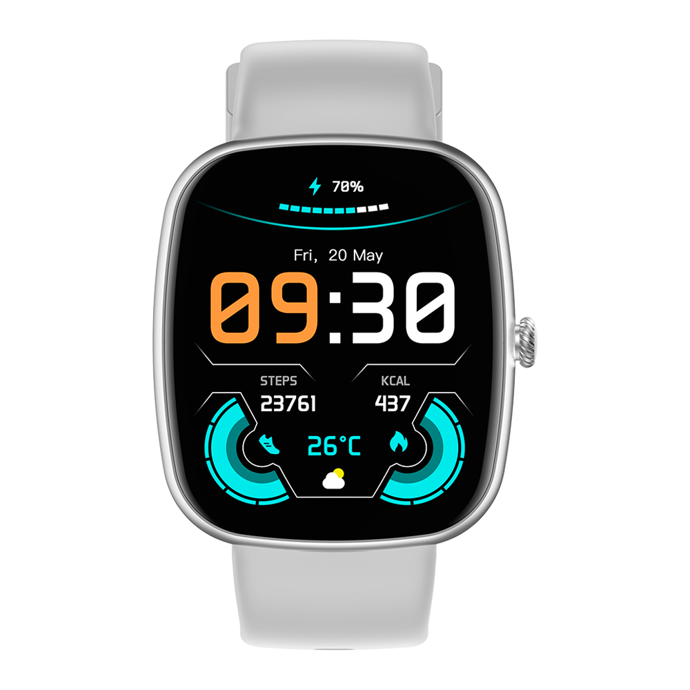Relógio Smartwatch Bluetooth Zwear Tela 1.83' Prata