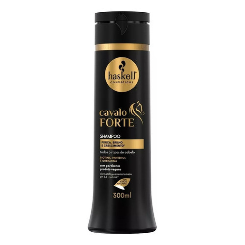 Shampoo Cavalo Forte Haskell 300ml Reforça a Estrutura do Fio, Vegano