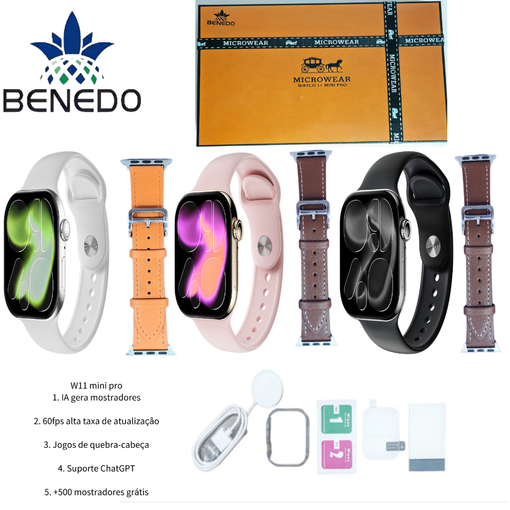 Smartwatch Microwear W11 Pro Mini 41mm Serie 11 Amoled ChatGPT 1GB — Smartwatch e Wearables