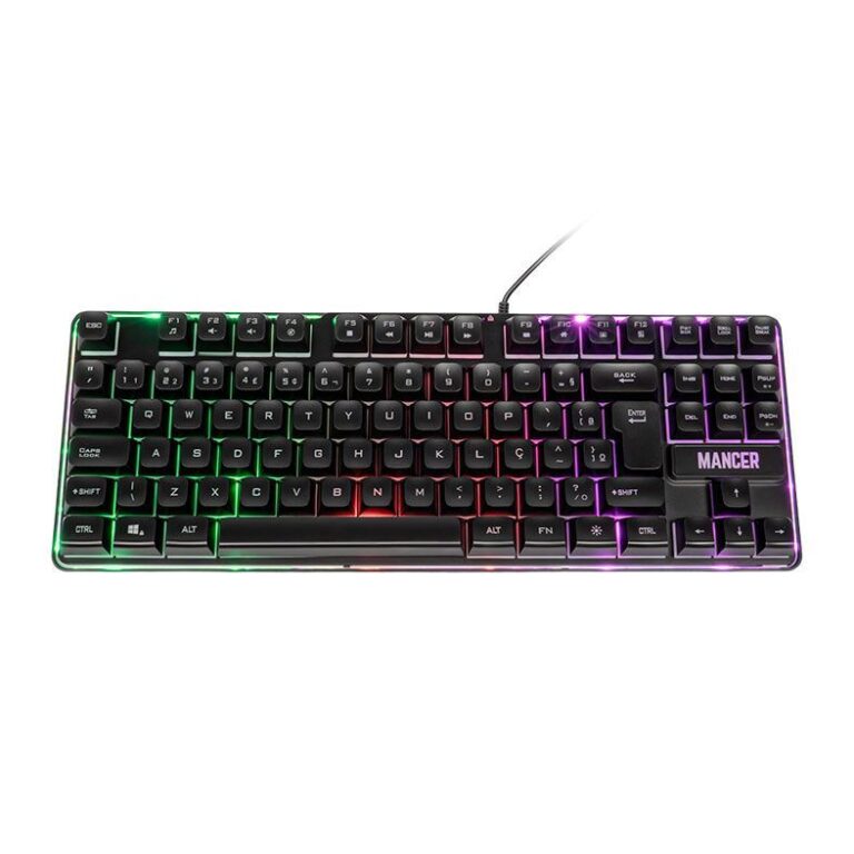 Teclado Gamer Mancer Veyra, Rainbow, ABNT2, Preto — Games