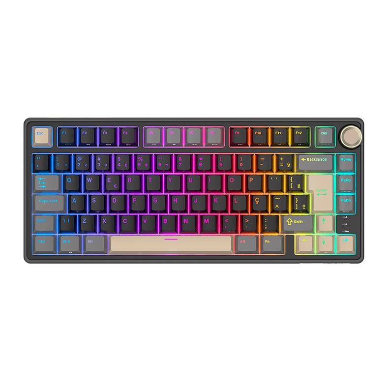Teclado Mecanico Gamer Royal Kludge RKR75, RGB, ABNT2, Switch Brown