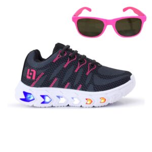Tênis Infantil de Led Meninas Casual Escolar Luzinha Oculos