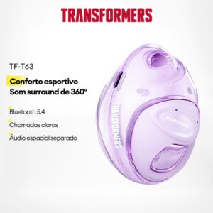 Transformers TF-T63 Fone De Ouvido Bluetooth Som estéreo HD 360° — Áudio e Fones