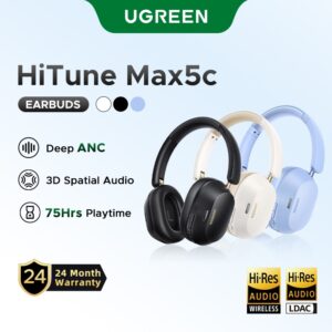 Ugreen Max5C Fone De Ouvido Sem Fio Bluetooth5.4 HiFi ANC — Áudio e Fones