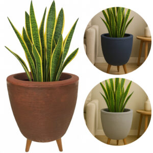 Vaso de Planta 40cm com Tripé de Madeira Decorativo Grande — Jardim e Varanda