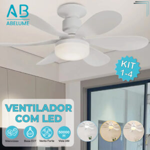 Ventilador de Teto Pro 80W ou 60W Super LED Lâmpada Controle Remoto — Decoração