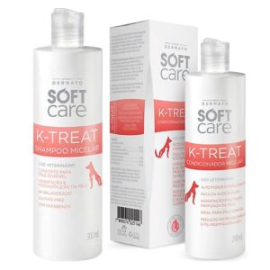 1 K-treat Condicionador e 1 Shampoo K-treat 300ml Soft Care Cães e