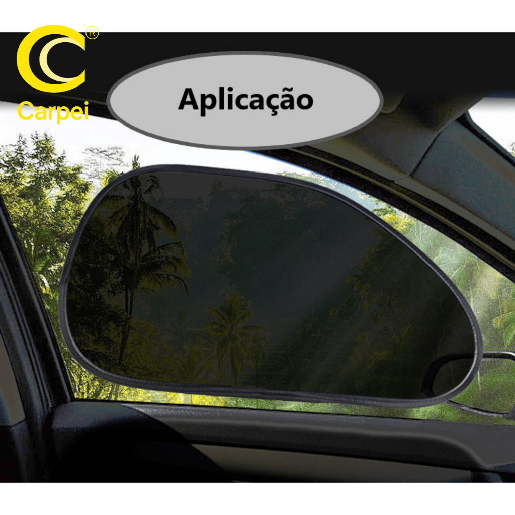 1 Par Cortina Protetor Solar Automotivo Para Vidro Lateral Quebra Sol