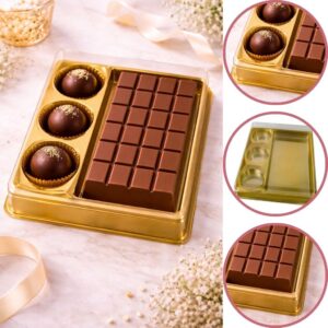 10 Caixa Embalagem P Barra Tablete E 3 Doces Bombons Dourado — Informática