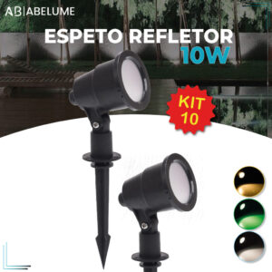 10 Luminária Espeto Jardim LED 10W Luz de Gramado À Prova D'àgua Luz