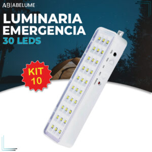 10 Luminárias Emergência Lâmpada 30 Leds Recarregável Bivolt Luz