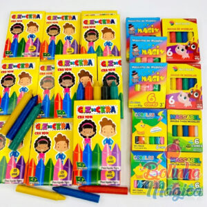 10 Massinha de Modelar 10 Giz Cera M Colorido Para Lembrancinha — Brinquedos