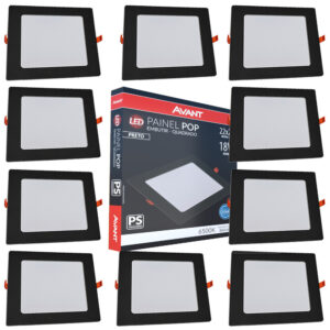 10 Painel Plafon Quadrado Embutir 18w Luminária Gesso 6500k Bivolt