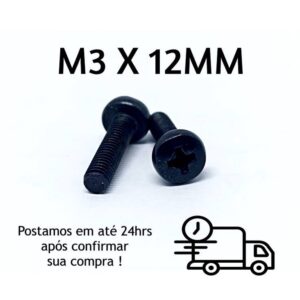 10 Peças Parafuso Panela Phillips M3 X 12mm Oxidado Preto