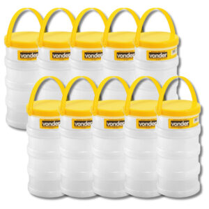 10 Potes Organizador Multiuso Vonder Estojo Parafuso Bucha Branco — Organização
