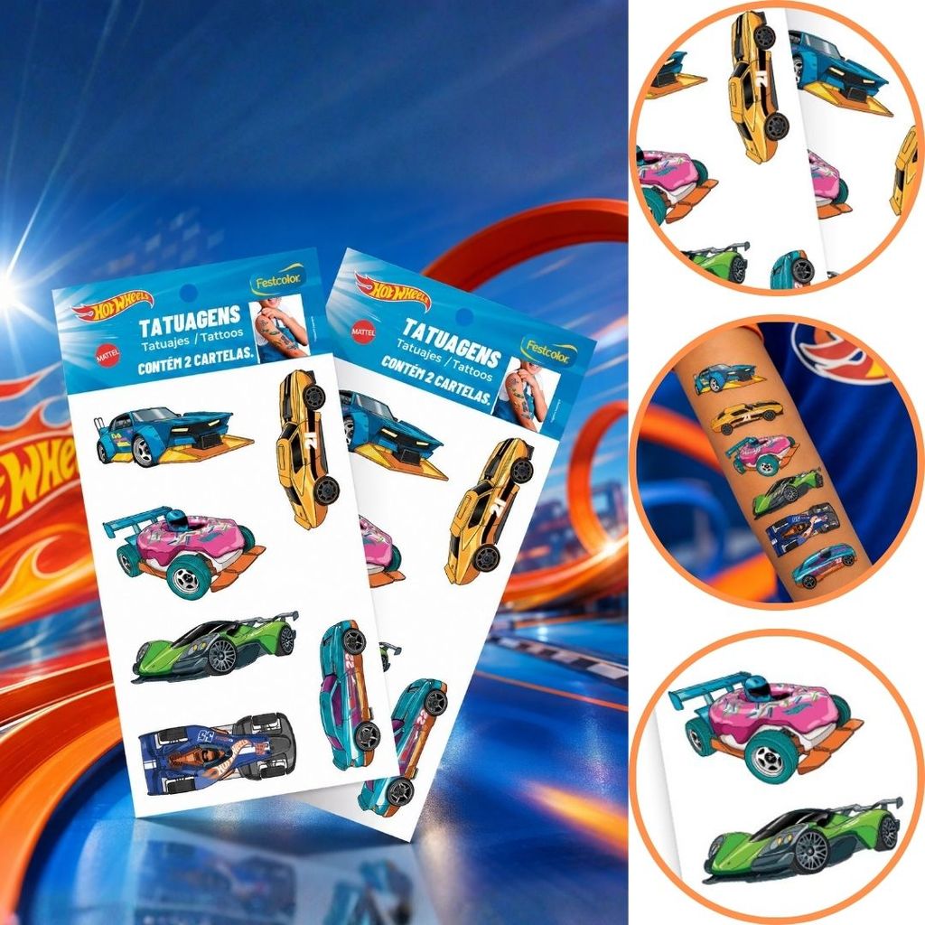 12~60 Tatuagem DE Pele Hot Wheels