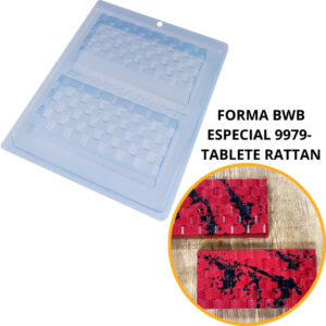 1~4 Forma Bwb Com Silicone Chocolate Cód.9979- Tablete Rattan250g